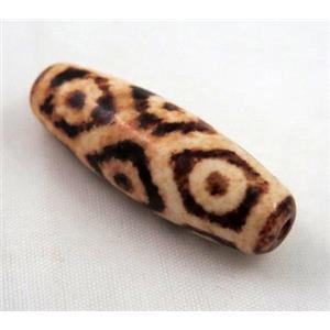 natural tibetan Dzi beads, barrel, approx 15x40mm