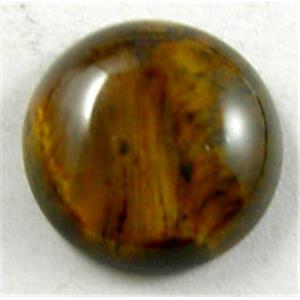 Tiger eye stone Cabochon, flat-back, Round, 12mm dia