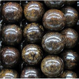 round Bronzite Beads, coffee, 10mm dia, approx 38pcs per st