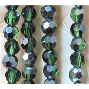 Chinese crystal glass bead, faceted round, 4mm dia, 100pcs per st