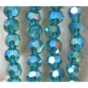 Chinese crystal glass bead, faceted round, 4mm dia, 100pcs per st