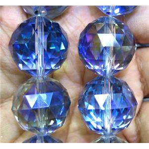 chinese crystal glass bead, faceted round, approx 15mm dia, 15pcs per st