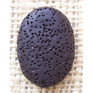 lava bead, flat oval, 32x24x8mm, 12pcs per st, color code:14