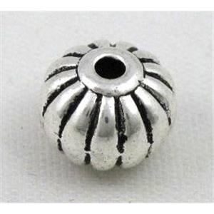 pumpkin, tibetan silver beads non-nickel, approx 7x9mm