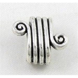 tibetan silver spacer bead, non-nickel, approx 15x15mm, 7x11mm hole