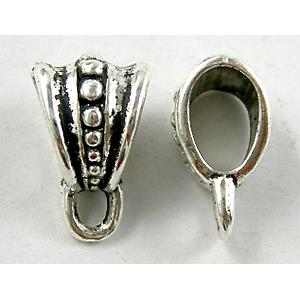 Bails, Tibetan Silver Hanger Non-Nickel, 10x15mm, hole:5x8mm