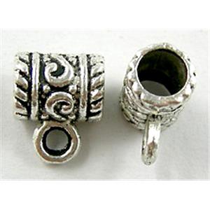 Bails, Tibetan Silver Hangers Non-Nickel, 7x9mm, hole:4.5mm