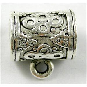 Tibetan Silver Hangers Non-Nickel, 9.8mm dia, 12.5mm length, hole:6.5mm