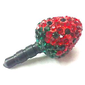 Earphone Jack Dust Cap Plug, fimo with mideast rhinestone, 12x26mm