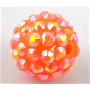 Round crystal rhinestone bead, 14mm dia