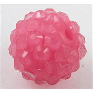 Round crystal rhinestone bead, 14mm dia