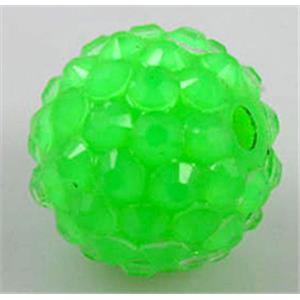 Round crystal rhinestone bead, 14mm dia