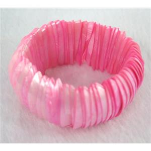 freshwater shell bracelet, stretchy, approx 13-35mm