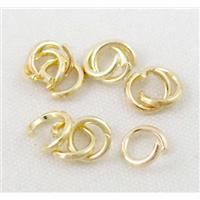 Open mouth Jump Rings, iron, light gold, 6mm dia