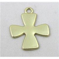 cross alloy pendant, duck-gold, approx 23x25mm