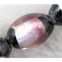 Rice dichromatic Foil Glass Lampwork Bead, 12x16mm, 25pcs per st