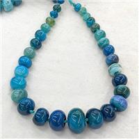blue Agate graduated beads, rondelle, dye, approx 12-28mm