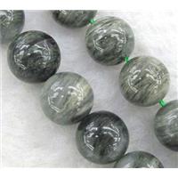 Natural Green Seraphinite Beads Smooth Round, approx 6mm dia, 15.5 inches