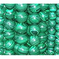 resin & stone beads, round, stripe, green, 12mm dia, approx 31pcs per st