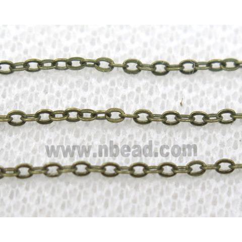 copper chain, flat, antique bronze