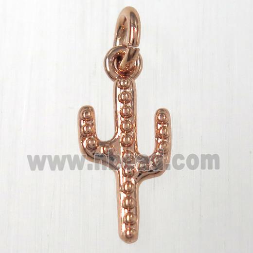 copper cactus pendants, rose gold