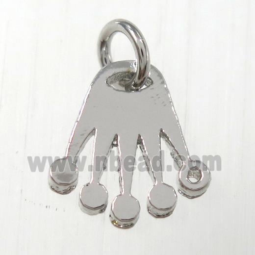 copper hand pendants, platinum plated