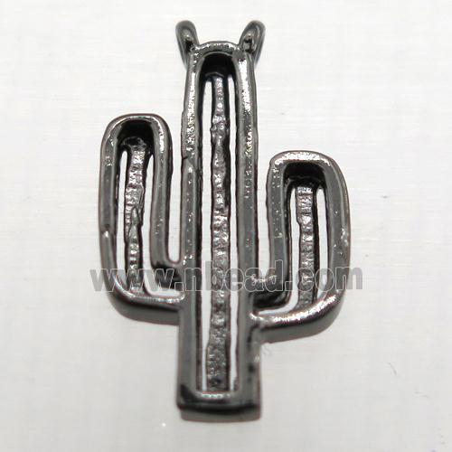 copper cactus pendant, black plated