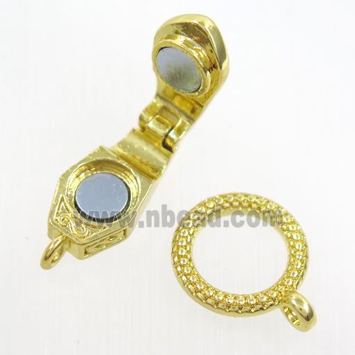 copper clasp, gold plated
