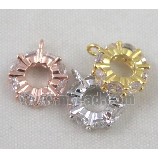 copper hanger bail pave zircon, mix color