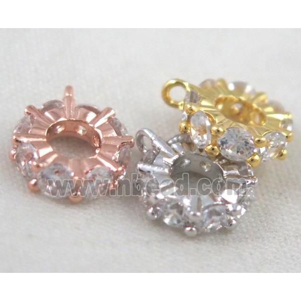 copper hanger bail pave zircon, mix color