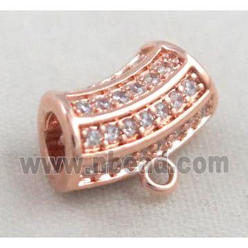 copper hanger bail pave zircon, rose gold