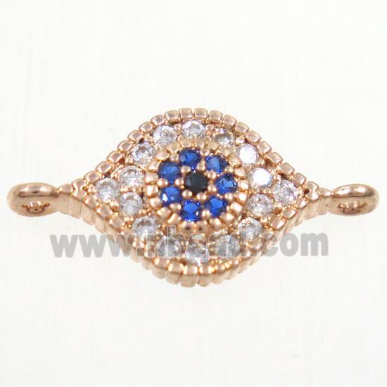 copper eye connector paved zircon, rose gold