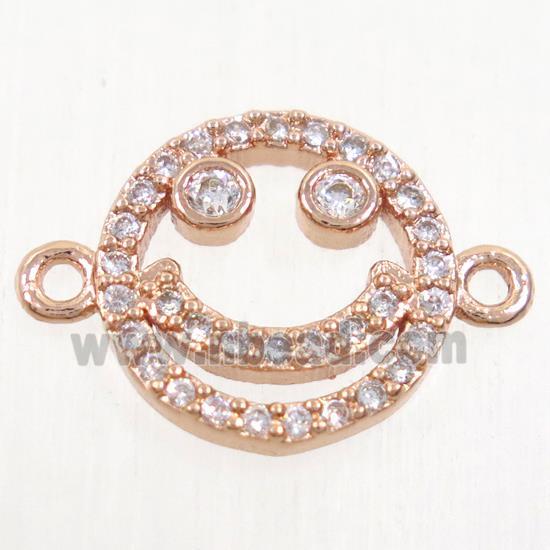 copper Emoji connector paved zircon, rose gold