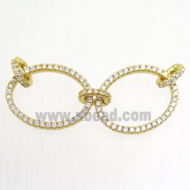 copper linker paved zircon, gold plated