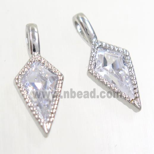 copper pendants paved zircon, platinum
