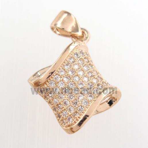 copper pendants paved zircon, rose gold