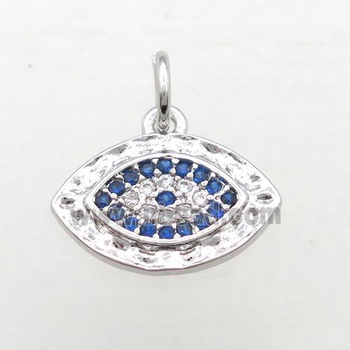 copper Eye pendant pave zircon, platinum plated
