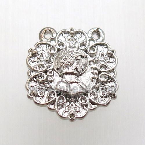 copper pendant, platinum plated