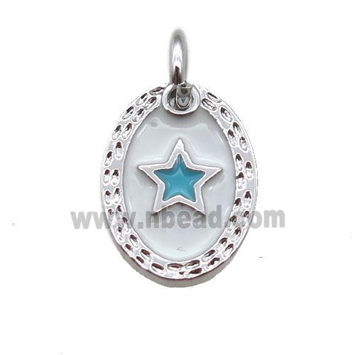 copper oval star connector, enameling, platinum plated