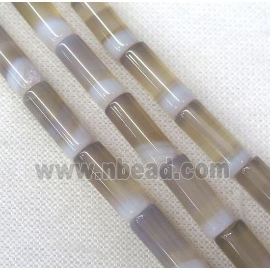 gray stripe Agate beads, column