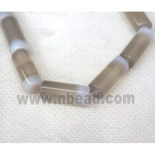 gray stripe Agate beads, column