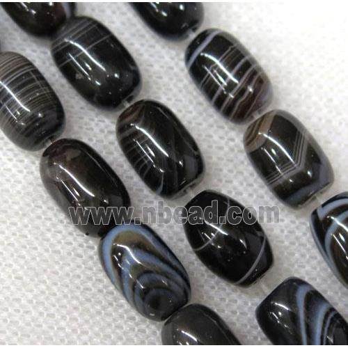 black stripe Agate barrel beads