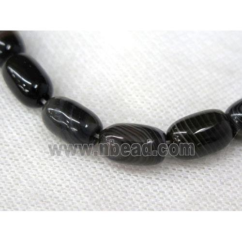 black stripe Agate barrel beads