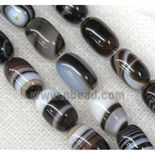 black stripe Agate barrel beads