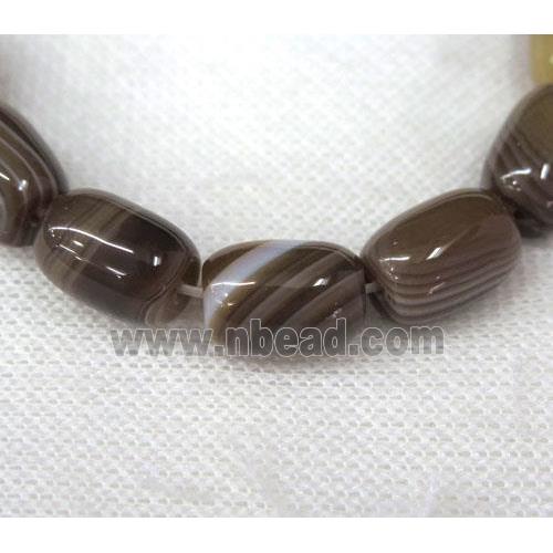 coffee stripe Agate barrel beads