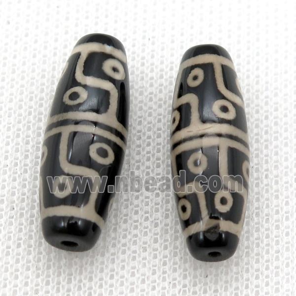 black tibetan style agate beads, oval
