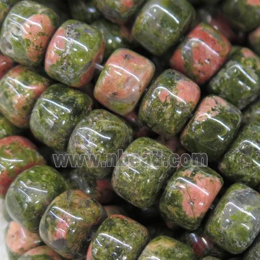 Unakite barrel beads