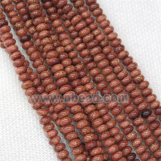 gold SandStone rondelle beads