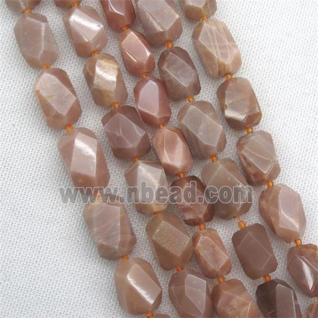 orange MoonStone nugget beads, freeform