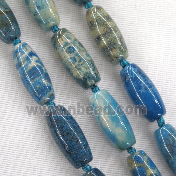 Blue Coral Fossil Rice Beads